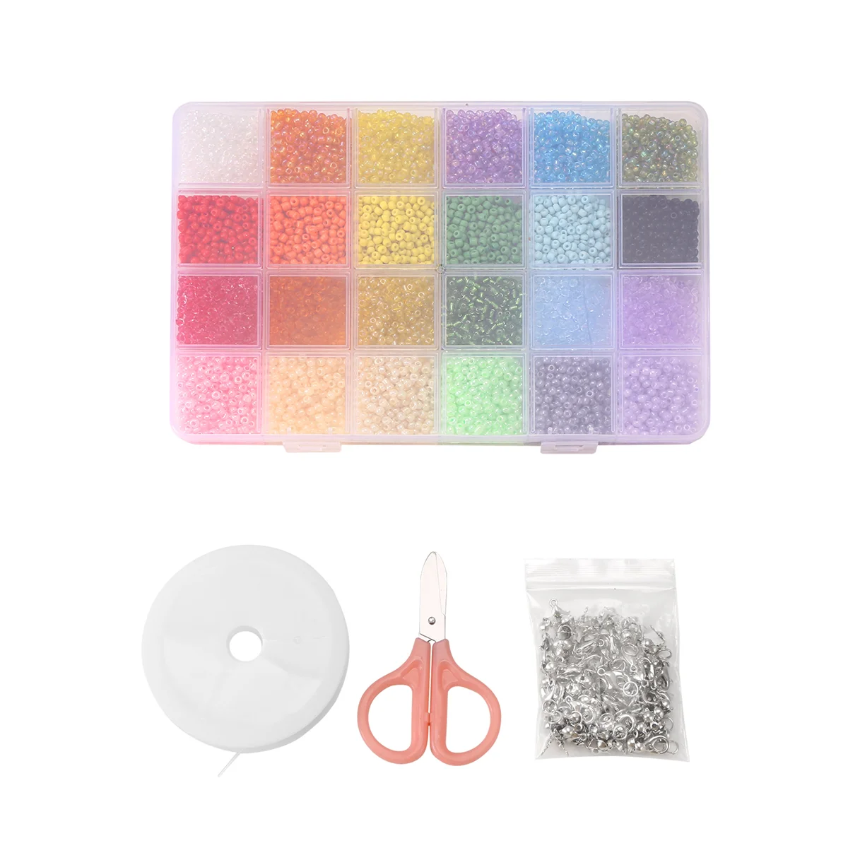 ABKB Seed Beads for Bracelets 24 Colors 3mm Colored Small Glass Beads for Bracelets Jewelry Making Crafts 12000 Pcs