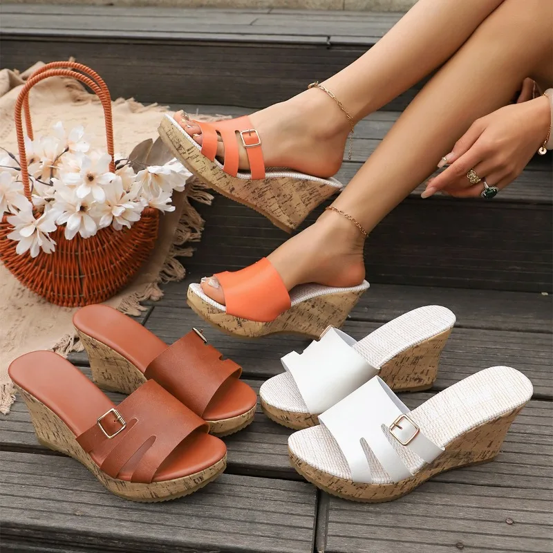 Nuevas Sandalias Retro de Mujer con Boca de Pescado para Verano 2026, de Moda para Exteriores, con Tacón Grueso, Cómodas y Casuales, de Punta Redonda, para Playa