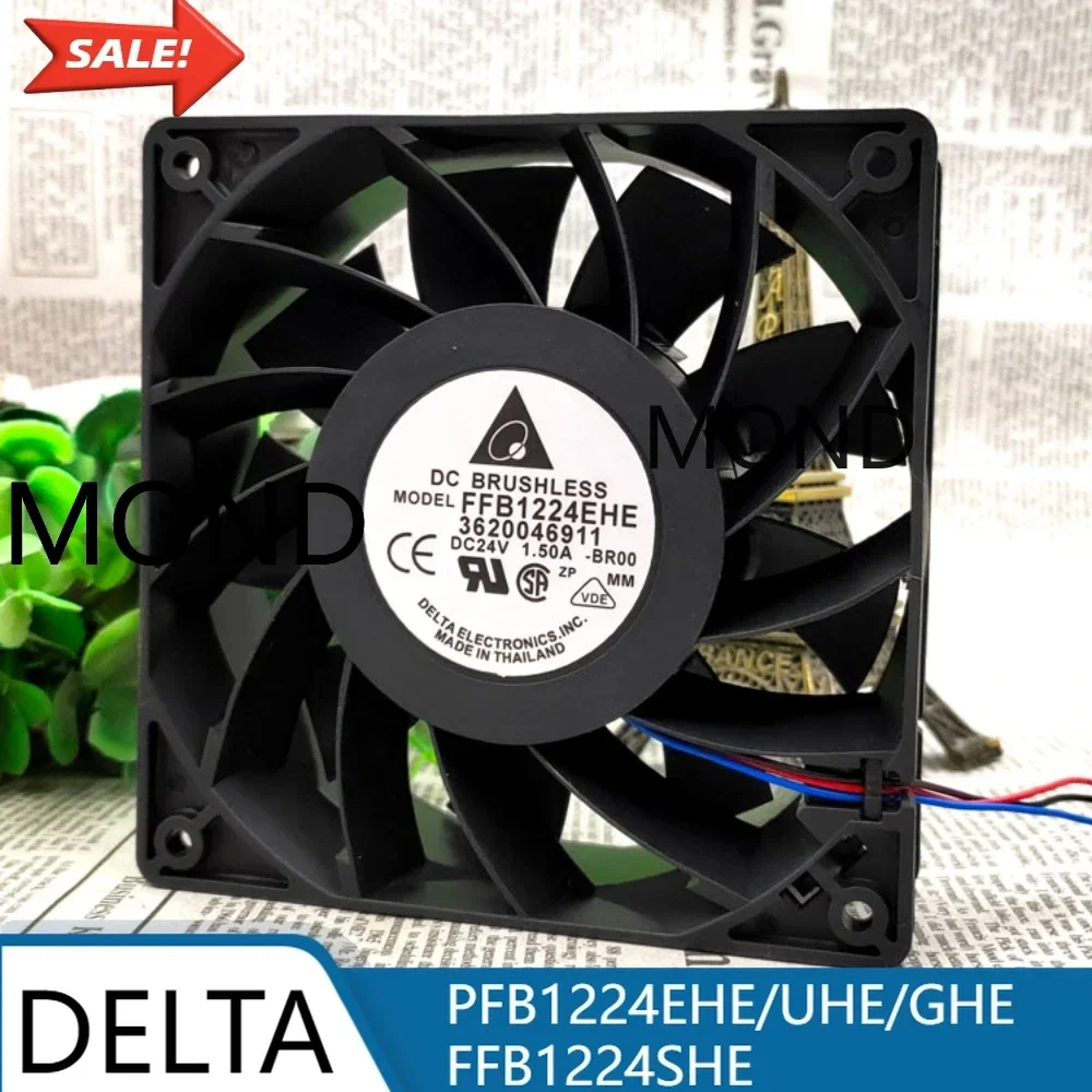 PFB1224EHE PFB1224UHE PFB1224GHE FFB1224SHE Delta Cooling Fan 12CM 12038 24V Interver Server Cooler Fan 2 Wire