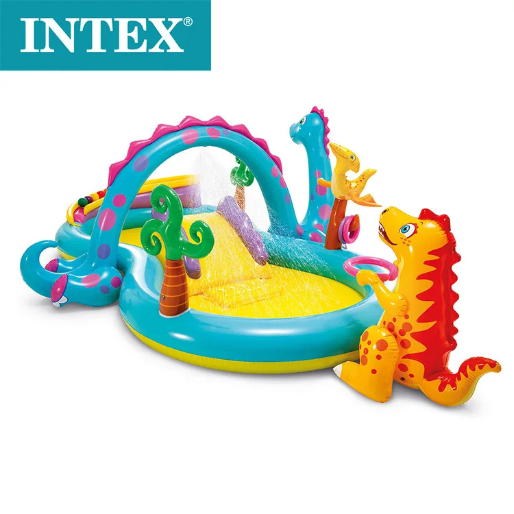 INTEX57135 Dinosaur Figure-shaped Park Pool Slide Inflatable Castle Children's Pool Summer Cool Inflatable Swimming Pool