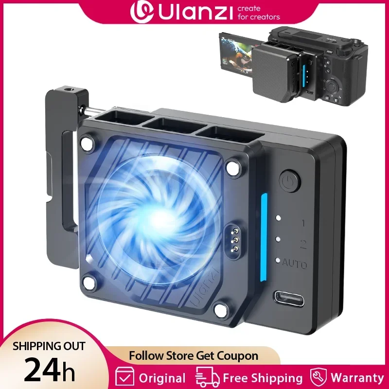 Ulanzi CU01 Termostatyczny Półprzewodnikowy Chłodnica do Kamery Wentylator Chłodzący Radiator Zestaw do Nagrywania 4K Radiator do Sony Canon Nikon