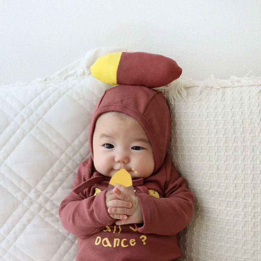 New Korean version childrens dancing sweet potato print baby clothes shooting set 아기 코스프레  наворожденных одежда