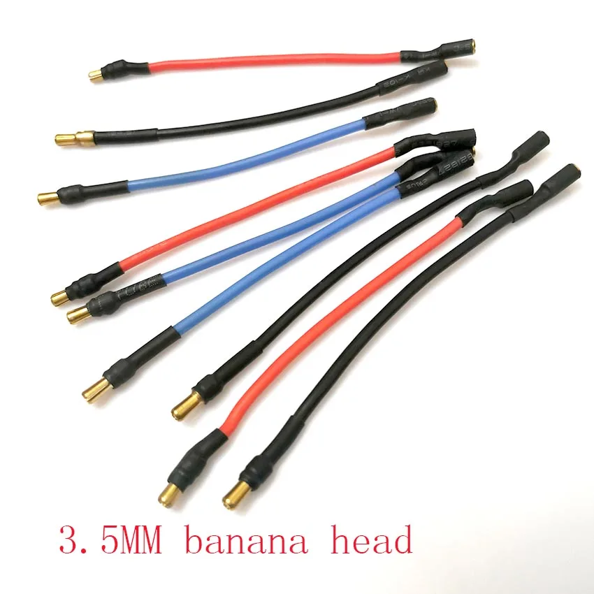 10PCS 3.5MM Banana Head 16AWG Silicone Wire Motor ESC Extension Cord Line Spare Part for X8 Motor Accessory 10CM / 25CM Length