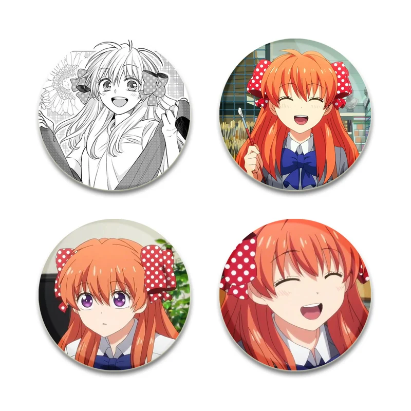 Monthly Girls' Nozaki-kun Brooches Cartoon Style Badge on Backpack Clothes Handmade Round Enamel Pins for Jewelry Gift Accessory