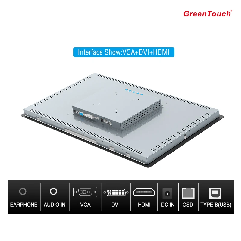 Monitor a telaio aperto di rete da 23,6", monitor LCD con touch screen, monitor LCD touch a cornice aperta a LED