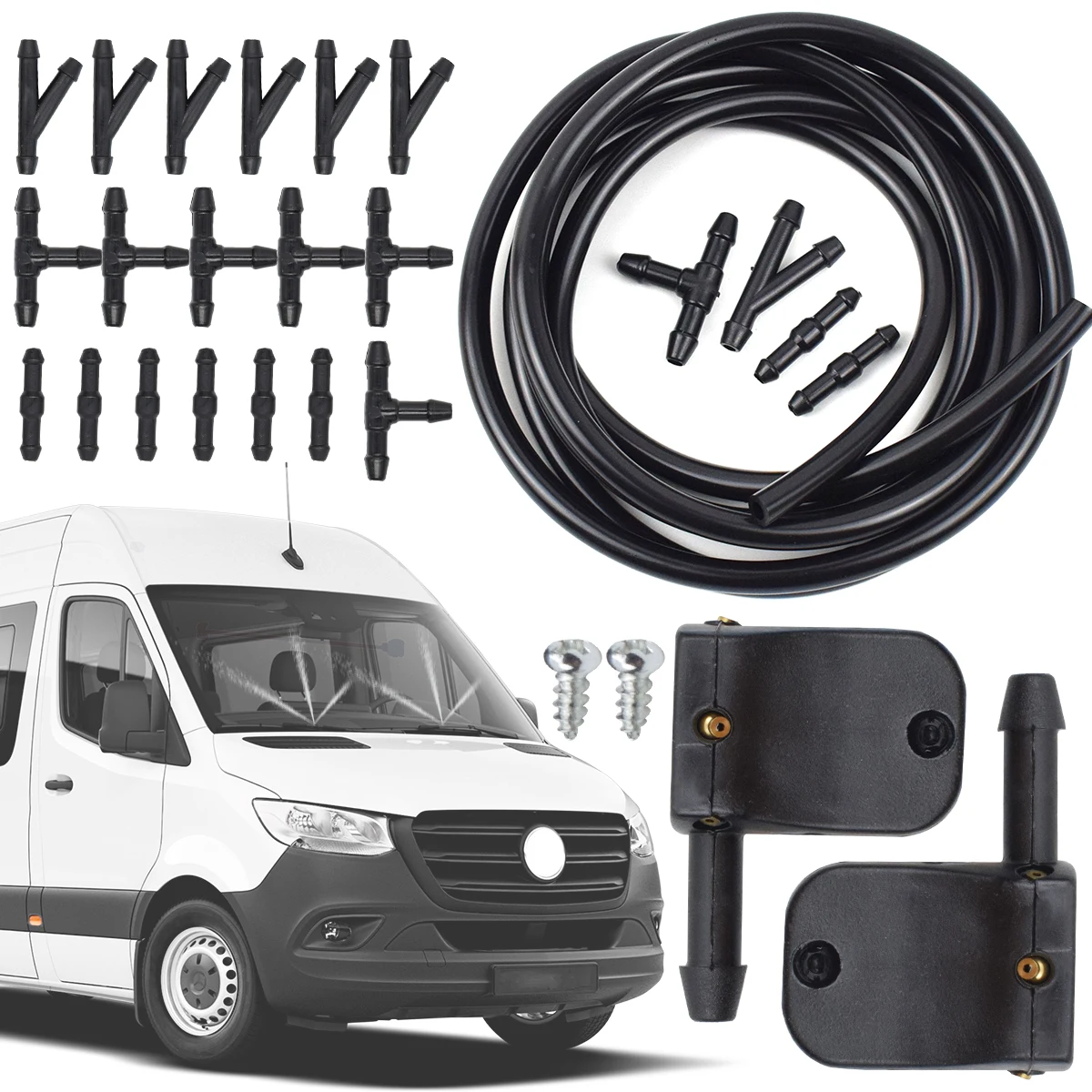 Para mercedes-benz Vito W638 Sprinter para Ssangyong Rodius MK1 boquilla limpiaparabrisas delantero rociador Jet montado en el brazo del limpiaparabrisas