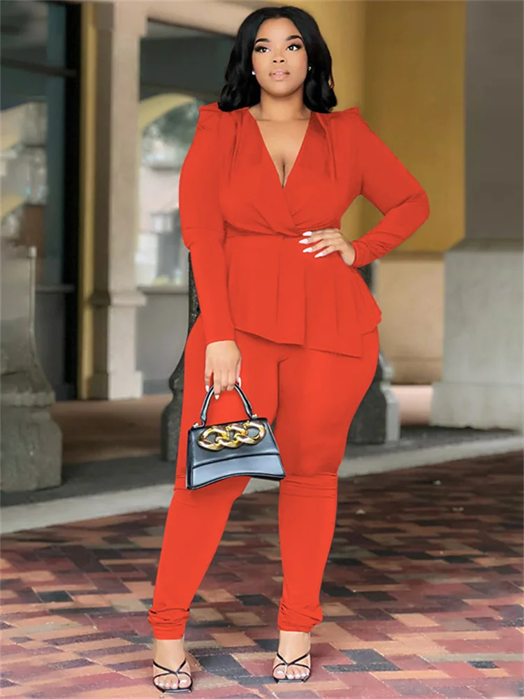 Wmstar plus size zweiteiliges Set Damen bekleidung Hosen setzt Top Leggings passend Büro Dame Herbst Kleidung Großhandel Drops hipping