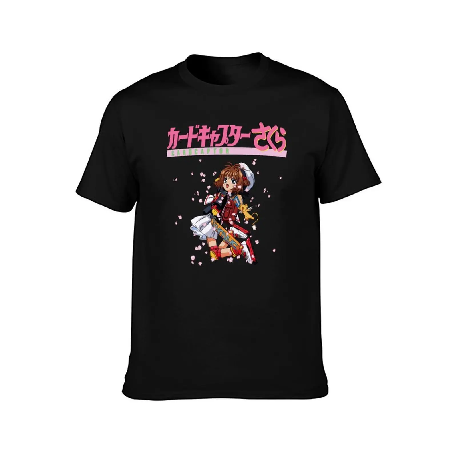 Cardcaptor Sakura Roller Skates Logo T-Shirt, Summer Casual Cotton Tee, Oversized Streetwear Tops, Vintage Graphic Print