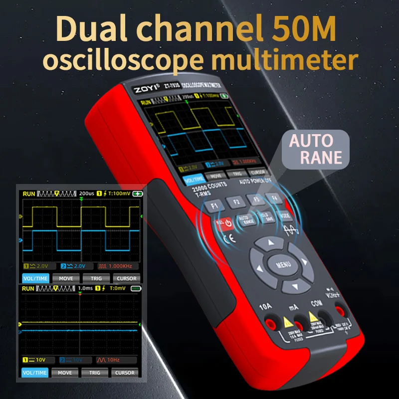 ZOYI شاشة ملونة ZT-703S راسم الذبذبات ثنائي القناة 50 ميجا هرتز عالي الدقة 3 في 1 متعدد لإصلاح السيارات #5