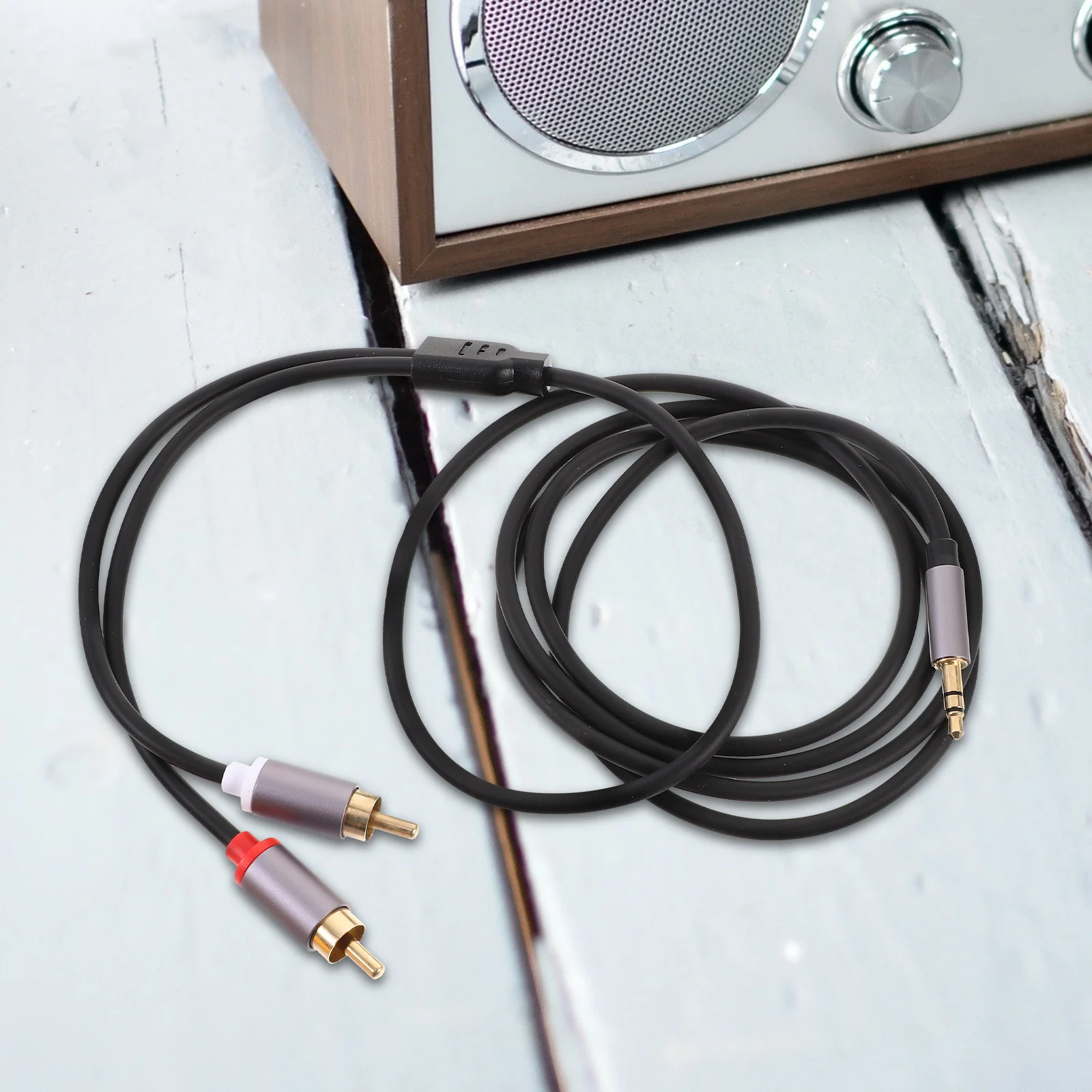1.5M Dual Rca Audio 3.5Mm To Rca Stereo Jack Cable For Speakers Subwoofer Auxiliary Cord Headphone Extension Cable