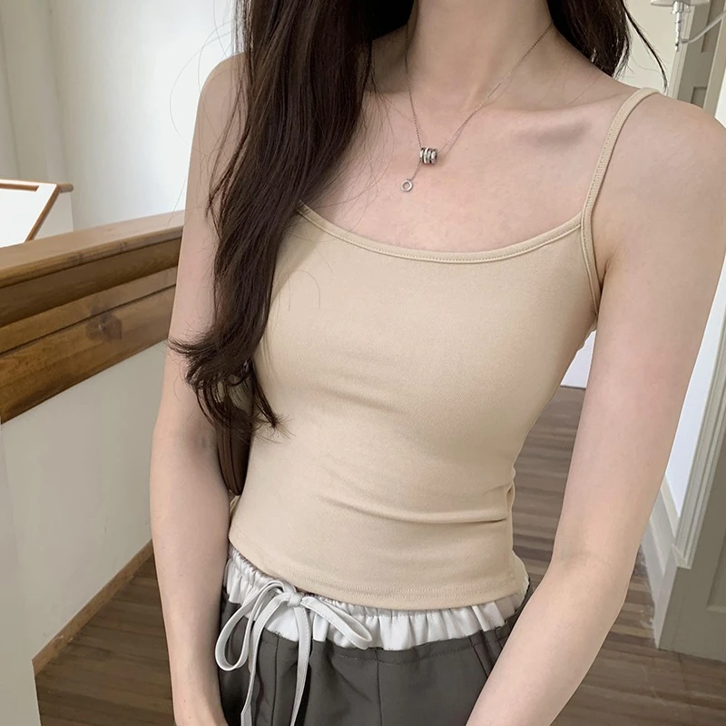 AOSSVIAO Petite Figure Flattering Y2K Hot Girl Tank Top 2026 Summer New Sexy Women Camis Solid Color Layering Outerwear Crop Top