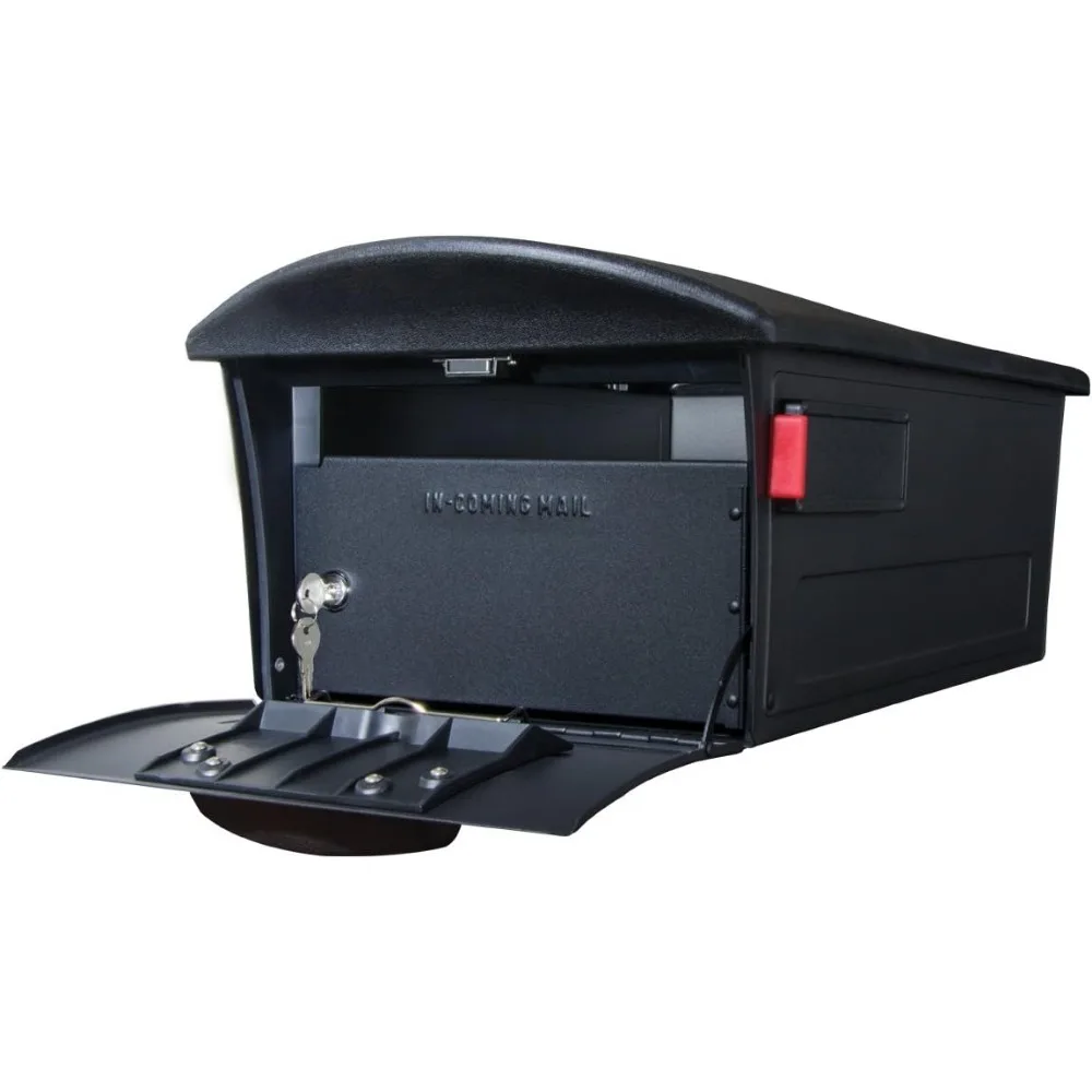 Mailsafe Large Capacity Rust-Proof Plastic Black, Post-Mount Mailbox,