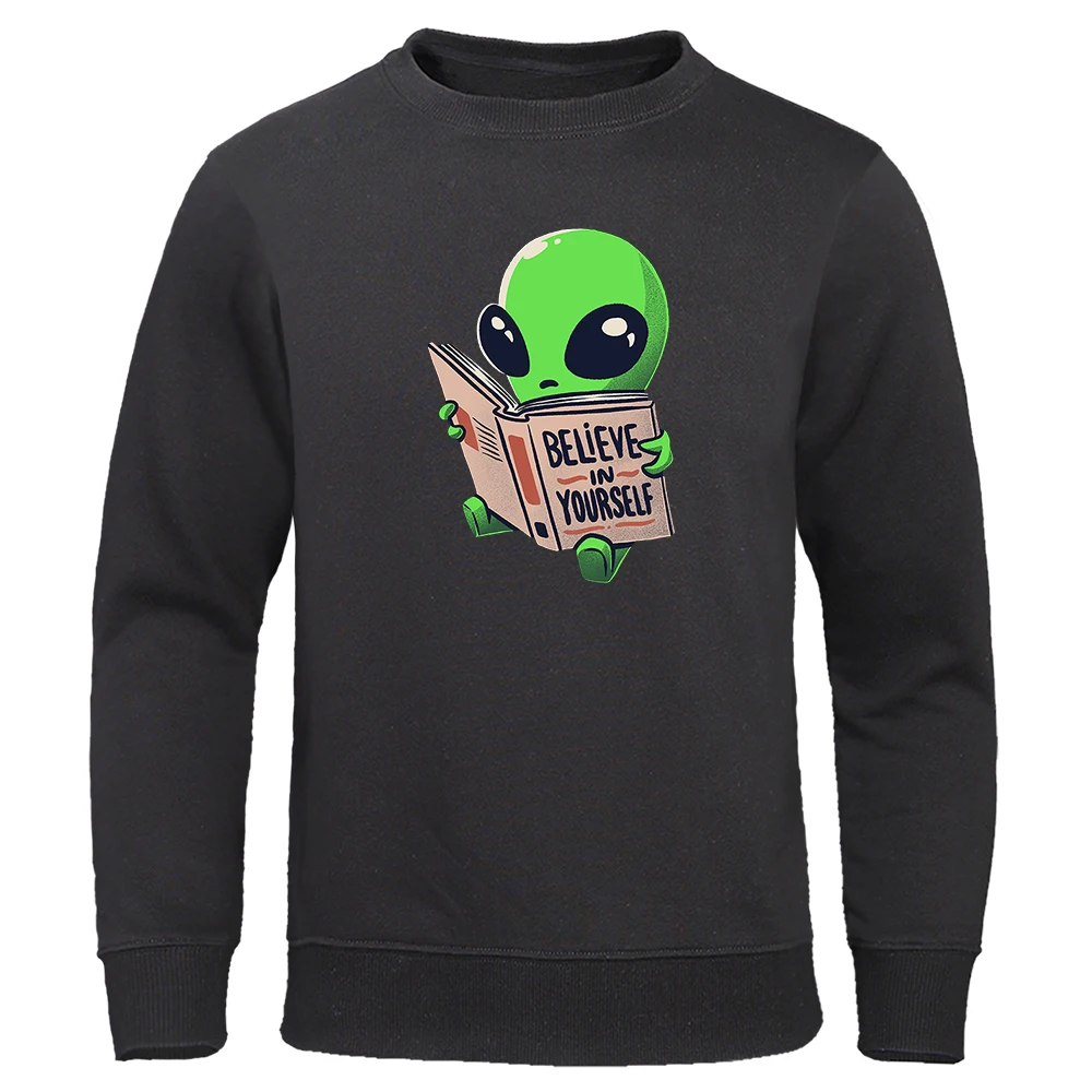 I Am An Alien Believe In Yourself Mens Pullover Casual Comfortable Sweatshirt Hip Hop Loose Sportswear Fashion Fleece Clothing