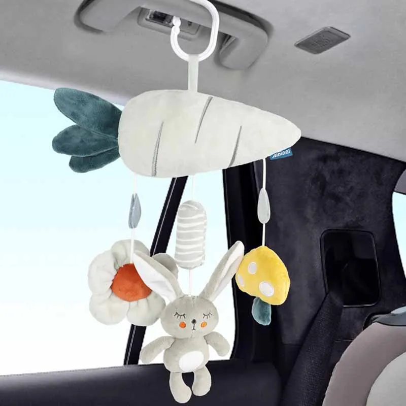 Baby's Hanging Grey Wind Chime, Bed Bell, Brinquedos de pelúcia, Calmante, Cama, Brinquedo, Presentes de Aniversário, Carrinho, 0-3 Anos, Novo