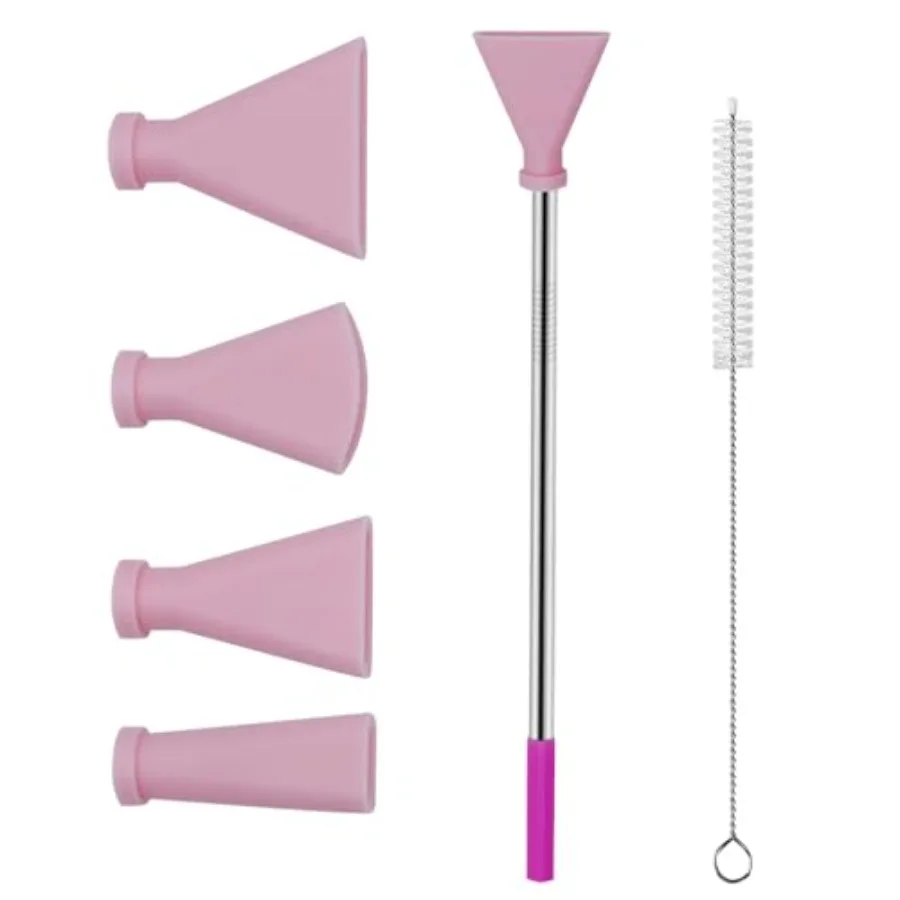 

4PCS Stainless Steel Straw Blow Nozzles Set for Acrylic Paint Pouring Supplies, Painting Nozzle Tool with 4 Size Nozzles, Pour