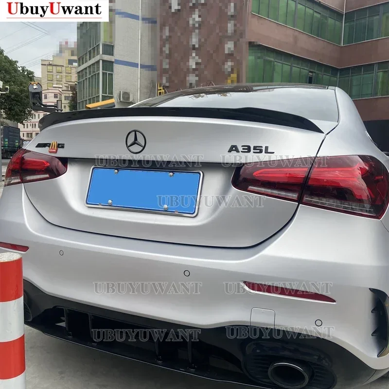 For Mercedes Benz Class A Car A200L A220L A180L A35L Rear Lip Spoiler Trim Tail Trunk Wing Decorate 2017-2022 Year ABS Plastic