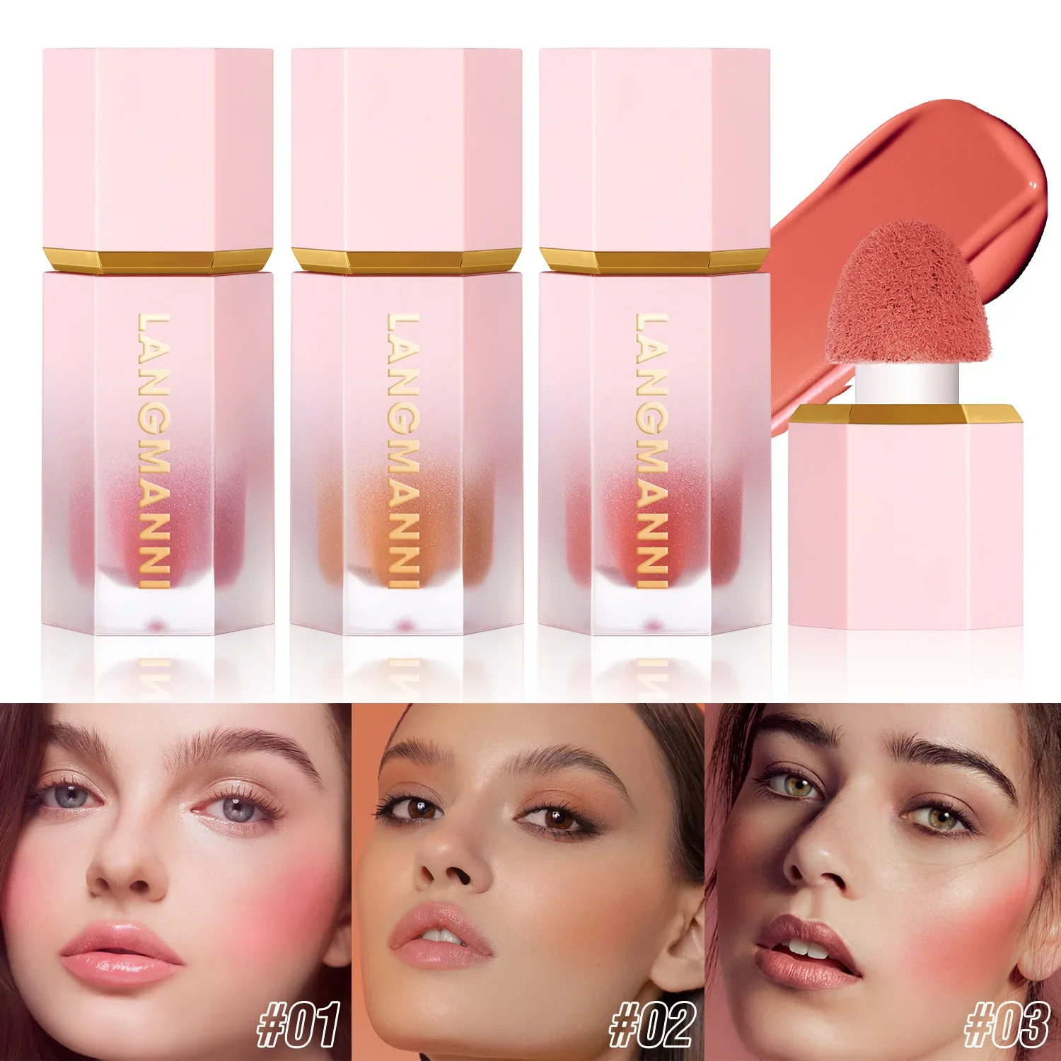 Make Up Liquid Cheek Blush Facial Nourishing Blusher Gel Cream Multi-purpose Eye Shadow Lip Gloss Makeup Blush Wholesale