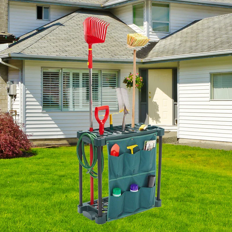 

Tool Storage Rack 33 Compartments Large Garden Tool Organizer Lightweight Construction Farm Tool Household Multi-Purposes Stand