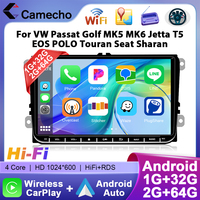 Camecho 9 inch Car Radio Android Auto Carplay For VW Volkswagen Golf 5 6 Touran Passat B6 Polo Jetta GPS WiFi Multimedia Player