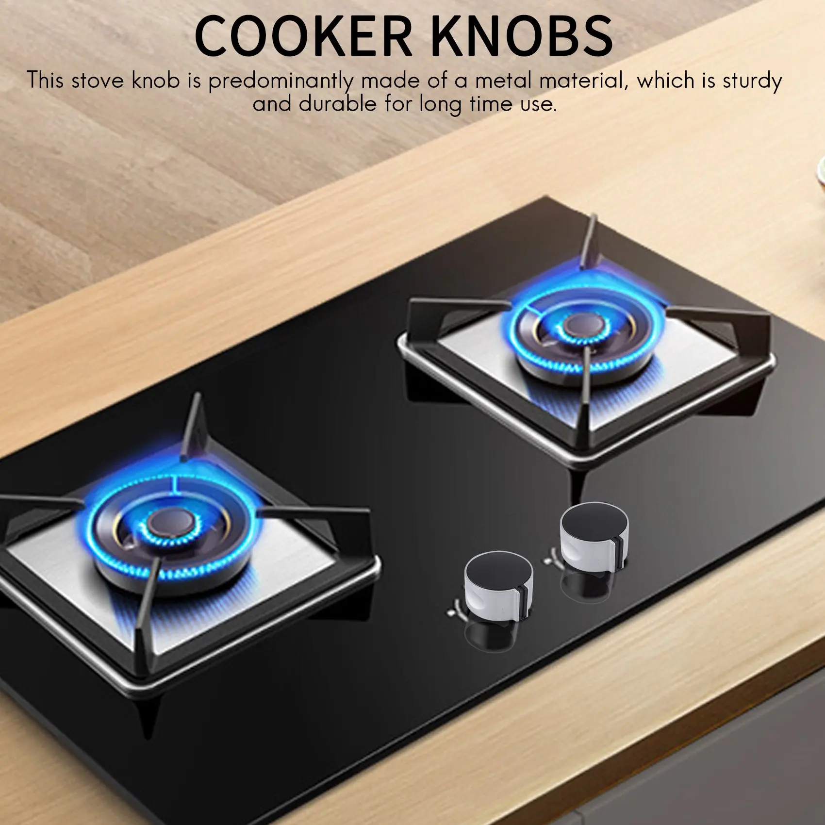 8 PCS Gas Stove Knob,8mm Cooker Control Switch Range Oven Knobs Cooktop Burner Knob for Kitchen Replacement Accessories