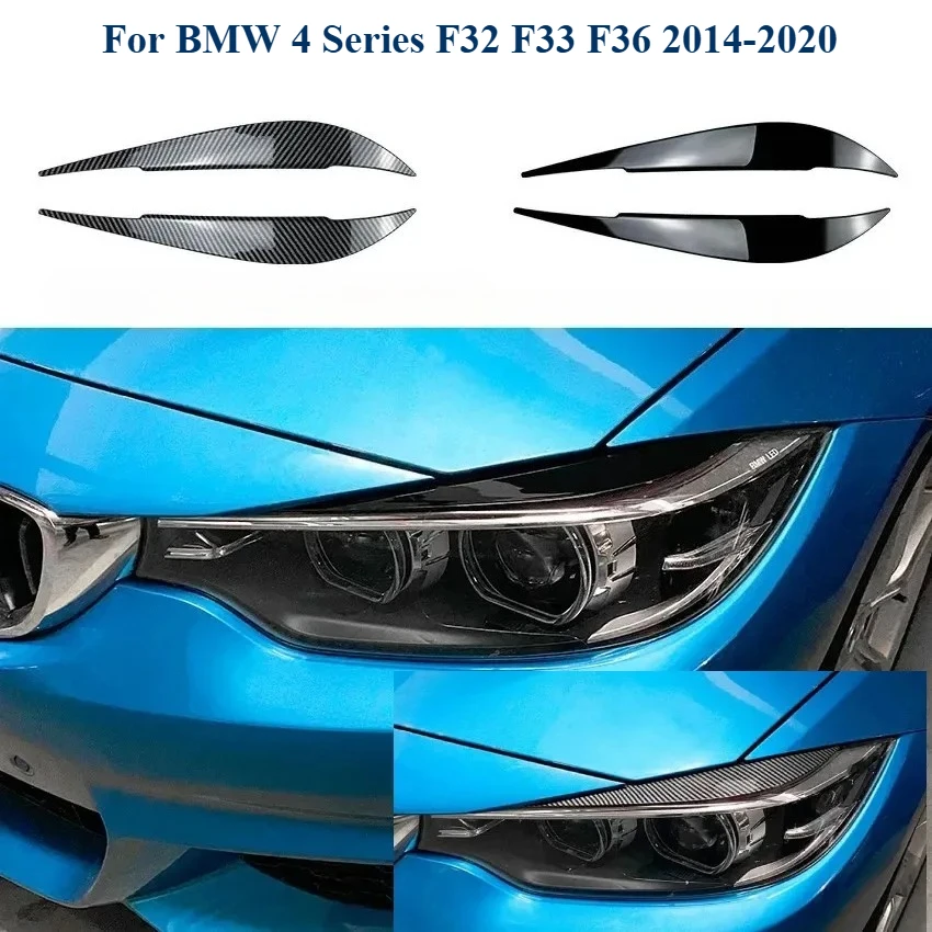 

2Pcs Front Headlight Eyelids For BMW 4 Series F32 F33 F36 2014 2015 2016 2017 2018 2019 2020 Eyebrow Body Kits Car Accessories