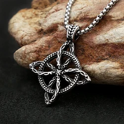 New Vintage Stainless Steel Witch Knot Pendant Necklaces For Men Women Fashion Celtic Knots Necklace Amulet Jewelry Dropshipping