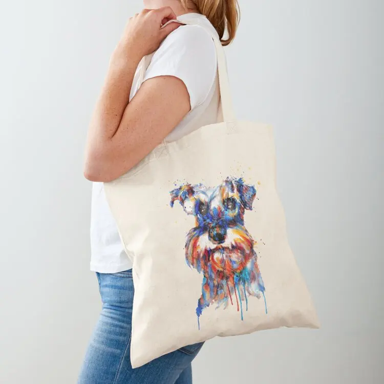 

Schnauzer Head Tote Bag tote bags aesthetic Women bags foldable reusable bag shopper bags