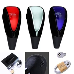 7 colors changes Activated Gear Shift Knob 5 6 Speed Car LED Gear Handball Knob Light Cigarette Lighter Charger