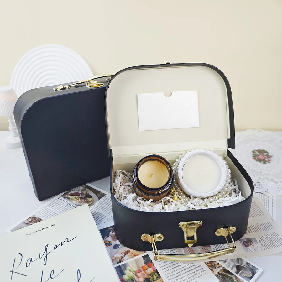 

2PCS High-end Gift Box Handle Cardboard Suitcase Wedding Party Supplies Flower Box Party Gift Box Wedding Valentine'S Day S059