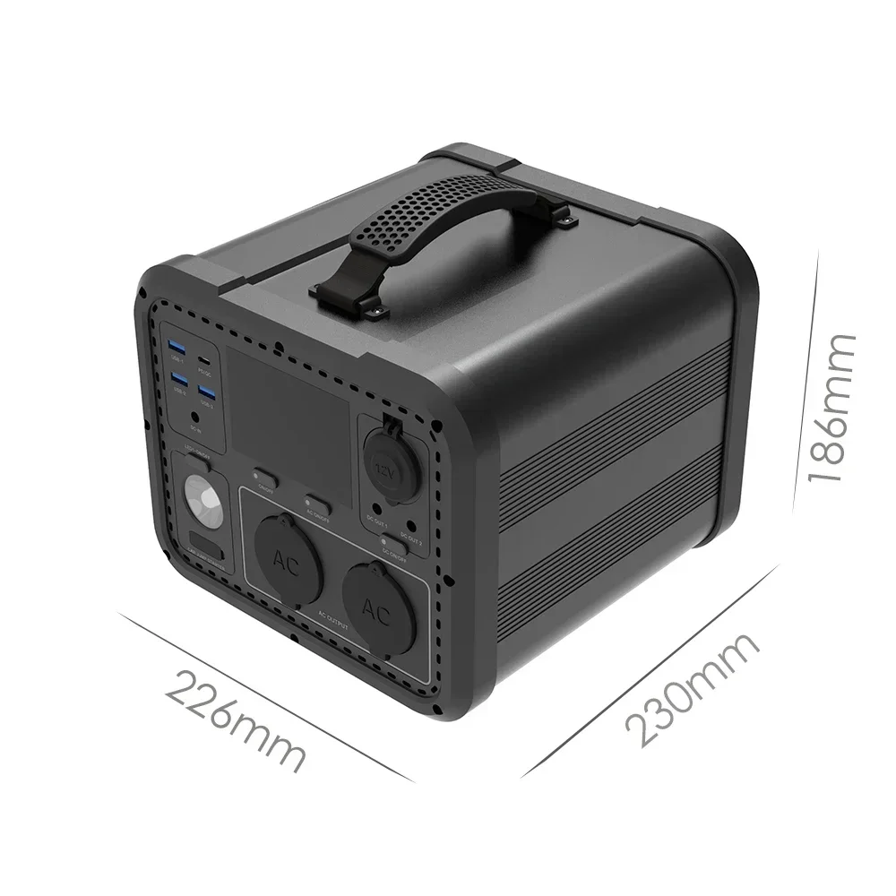 

Portable 600W Outdoor Power station 600Wh 160000mah Solar Generator Power station with Muitification Port