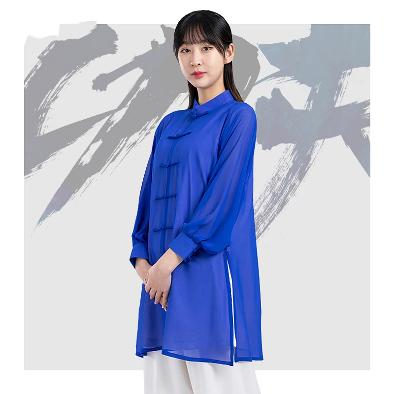 

Summer Women's Tai Chi 3-Piece Set - Lightweight Sun Protection Kung Fu Uniform, Chinese Style "Su Yu" Performance Wear