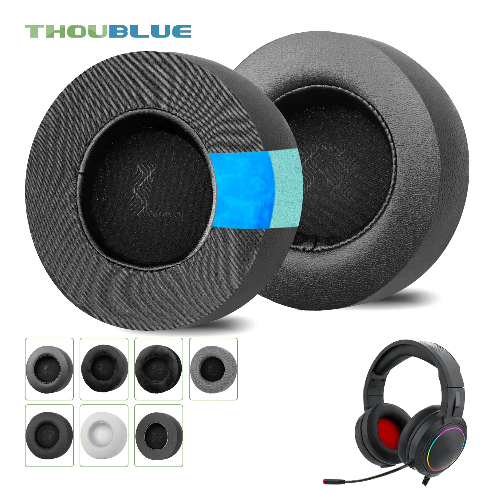 THOUBLUE Replacement Ear Pad for Redragon H270 Headphones Earpads Earmuffs Cushion Cover Sleeve