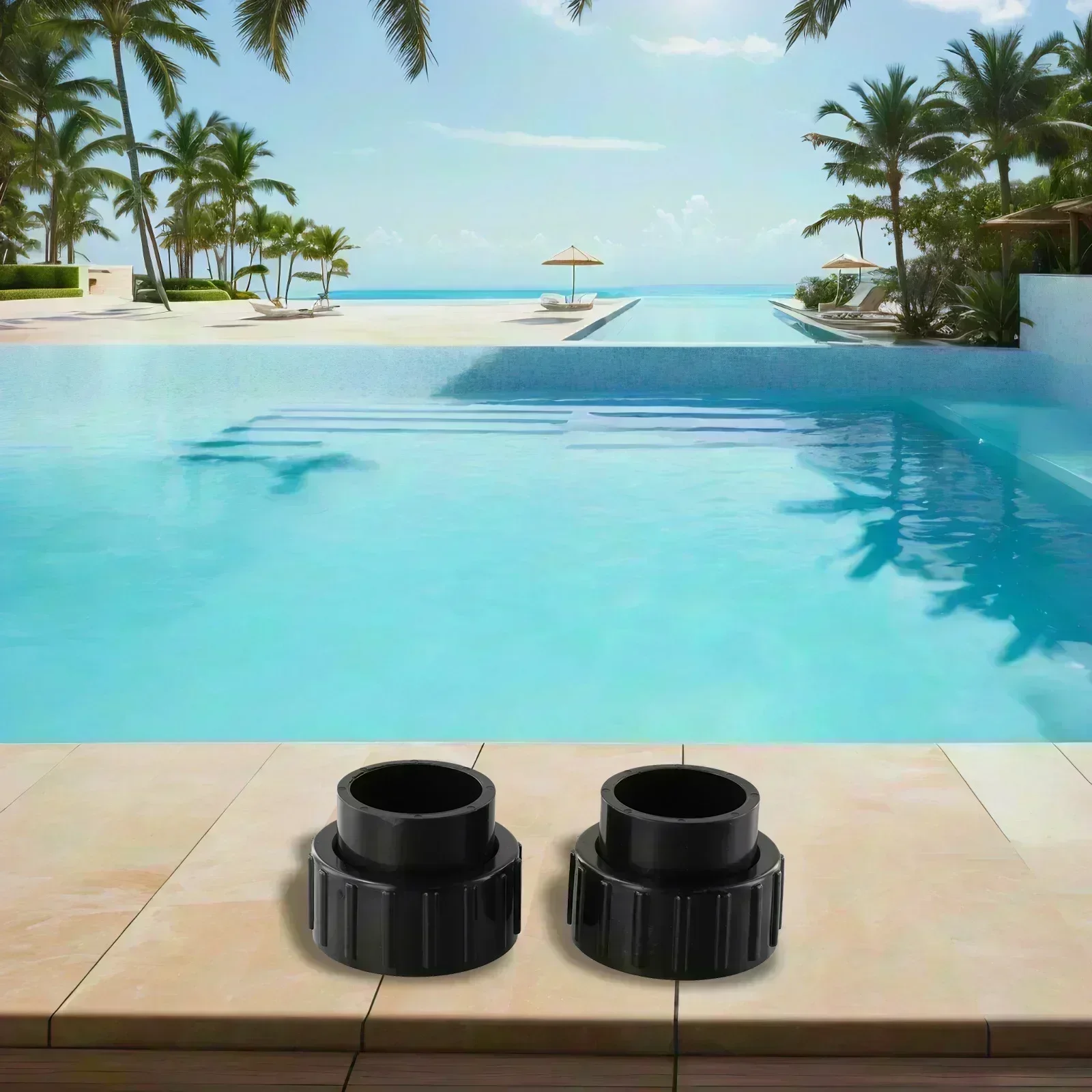 

Совершенно новые практичные высококачественные домашние разъемы для спа-насоса, 2 шт., черная замена из ПВХ для Superflo Inground Pool