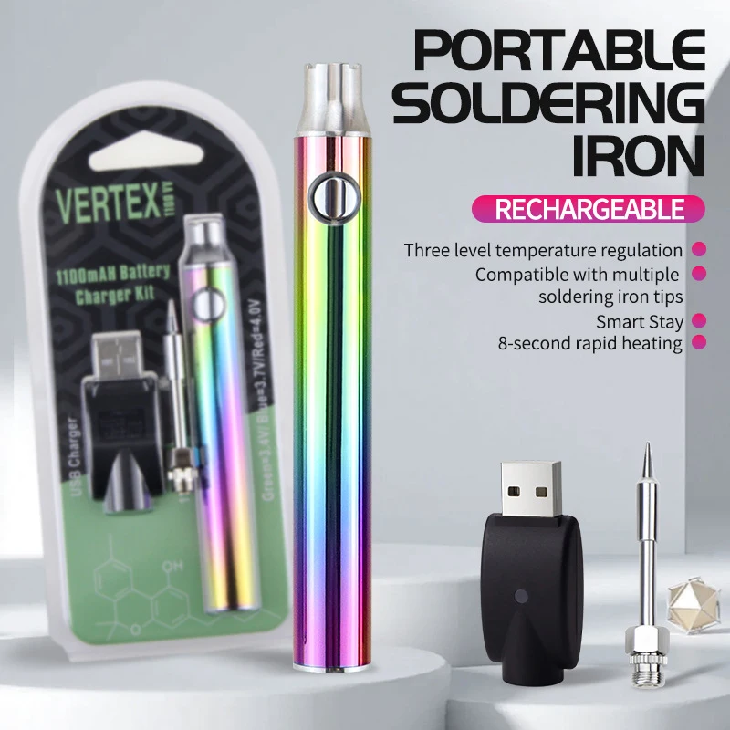 Cordless Soldering Iron Pen Built-In 350mAh Battery, USB Rechargeable 3-Level Temperature Cartridge Tool For Electronics Repair