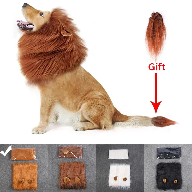 Lion Dog Wig for Large Dogs, Cosplay Clothes, Transfiguration Costume, Warm Hair Wig, Christmas Party Accessories, Winter