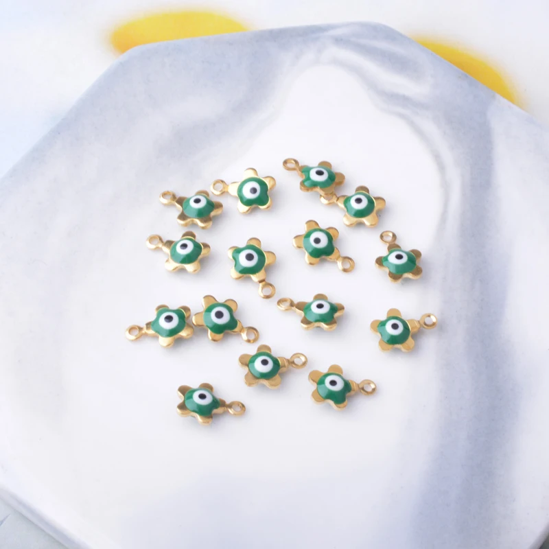 30 Stück beidseitig emaillierte Pflaumenblüten-Anhänger, Mini-Augen-Anhänger für die Schmuckherstellung, Ohrringe, Halsketten, Armbänder – Detail 8