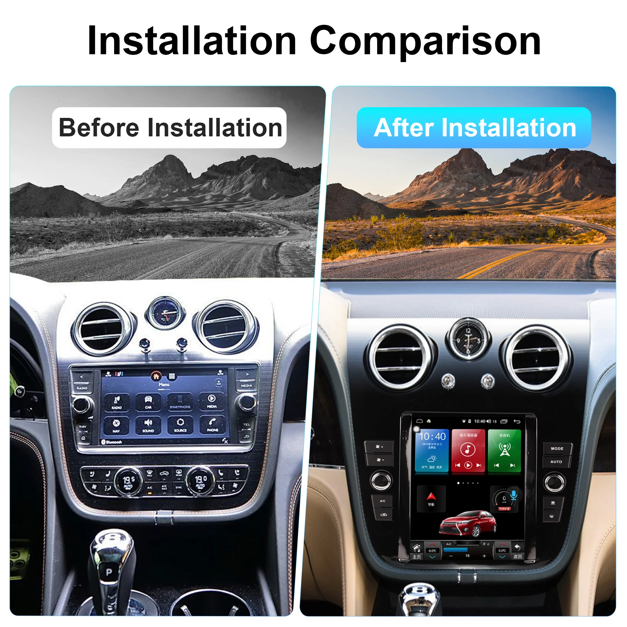 9.7 Inch Android12 MediaCarPlayer For Bentley Bentayga 2016-2019 GPS Navigation 8Core 8+256G CarPlay 4G 360Camera