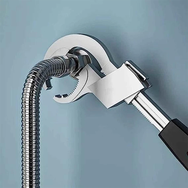 Multi-Purpose Sink Wrench Adjustable Wrench Arc Toothed Movable Wrench Plumbing Sink Installation Tool