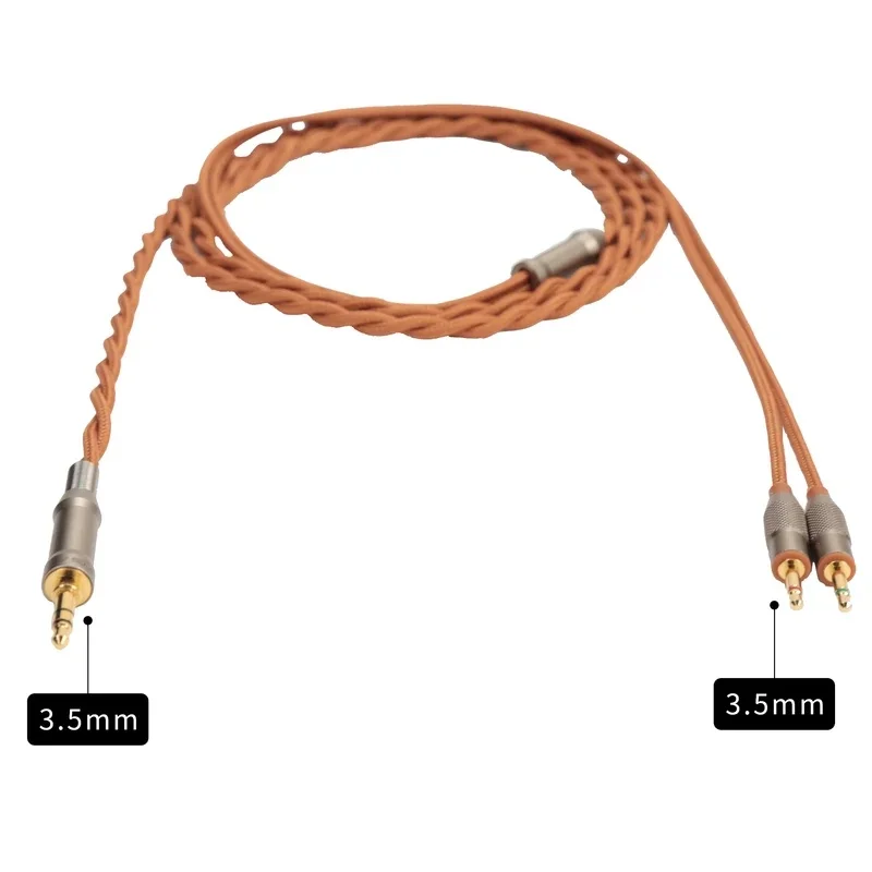 Suitable for SIVGA LUAN / ANSER / SV023 Headphone Dual 3.5mm Female to 3.5mm / 4.4mm Audio Cable, 16mm TPU Wire, Spare Parts, 1