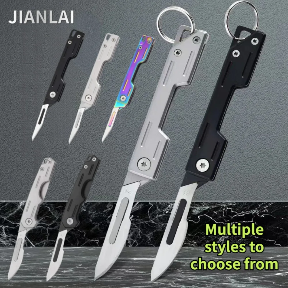 New Mini Stainless Steel Pocket Knife Kit, Folding Knife, Replaceable Blade, Sharp Knife Enthusiast, Handmade Knife