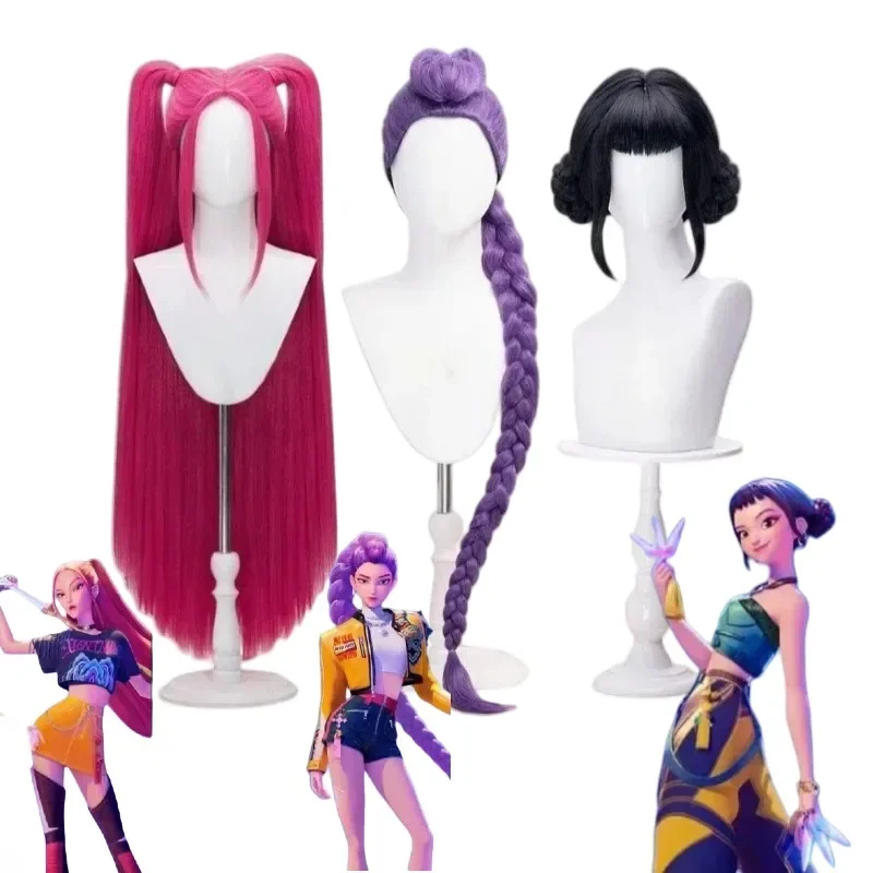 Halloween Rumi Zoey Mira Cosplay perruque Anime Kpop chasseurs de démons Huntrix groupe idole Cos accessoires cheveux Halloween