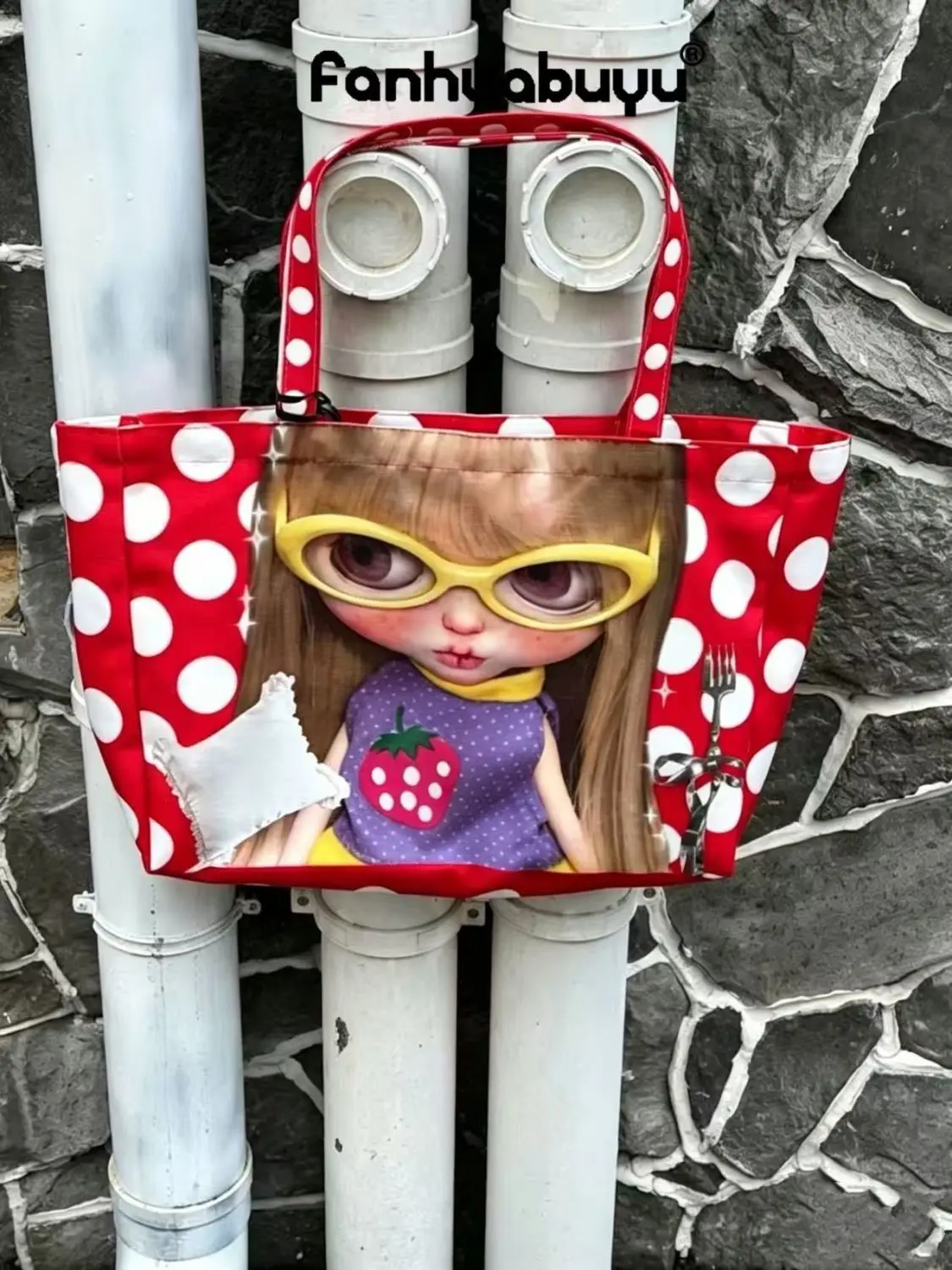 Canvas-Taschen für Damen, Y2k, doppelseitiger Druck, 3D-Schultertasche mit hoher Kapazität, Handtasche für Mädchen
