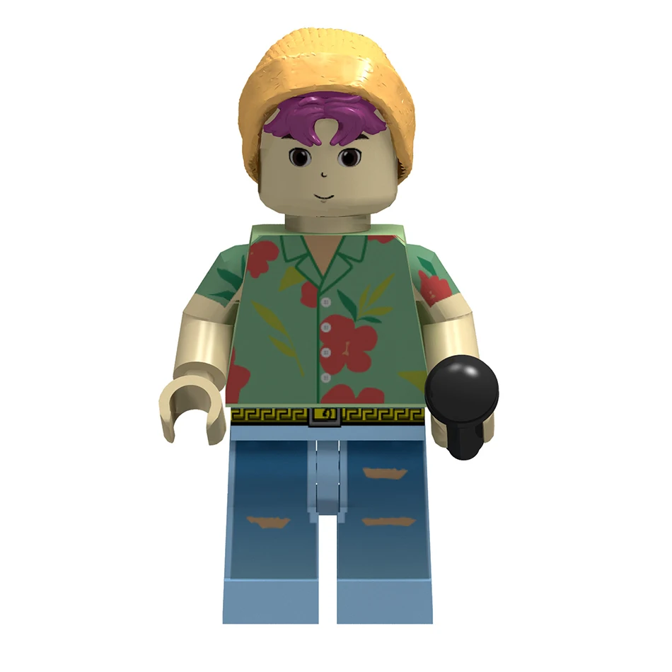 New KPOP Demon Hunters Cartoon Building Blocks Doll Kawaii Mini Action Figure Head Assembly Toys Children's Toys Christmas Gift