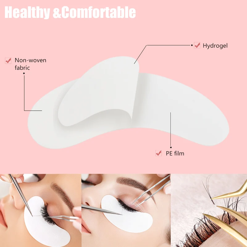 50 pares de hidrogel transparente sob os olhos gel remendo almofadas cílios levantamento papel adesivos extensão dos cílios ferramentas de maquiagem descartáveis