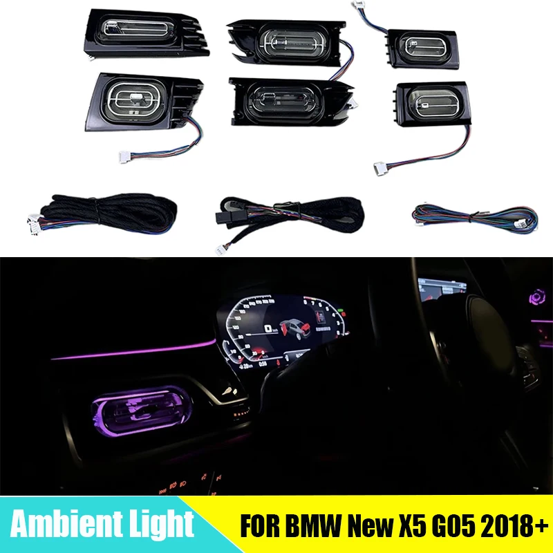 LED Ambient Light Air Vent  Air Conditioning Dashbroad Lamp Synchronize Original Ambient for BMW New X5 G05 2018+