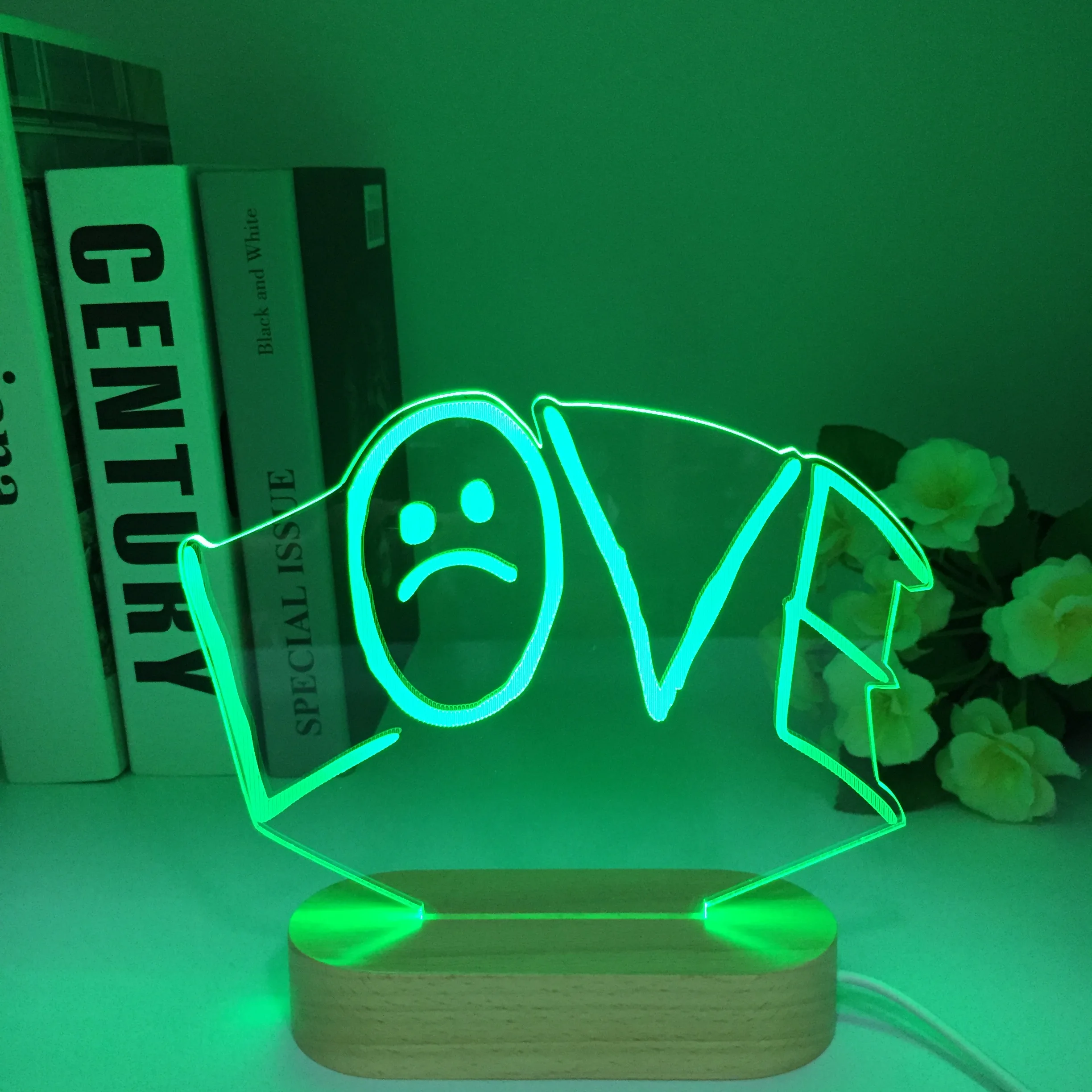 

Romantic 3d Night Lamp I LOVE YOU Heart Hologram Acrylic Engrave Nightlight for Adult Wooden Decoration Atmosphere Led Lights