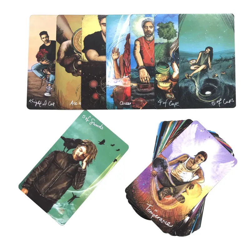 Baraja de Tarot con borde dorado, nueva caja de hojalata con luz, explorador, Tarot, ocio, entretenimiento, juegos, cartas, reuniones familiares,