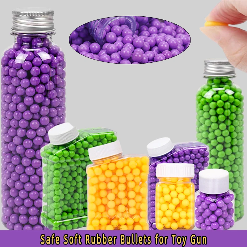 

C1 Colorful Soft Rubber Bullets 6mm 7-8mm Safe Round Balls for Kids Toy Gun Outdoor Shooting Game Accessories
