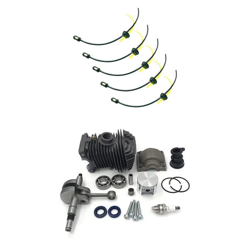 NOCM 5 uds filtro de tanque de tubo de manguera de combustible de repuesto y 1 Juego de Kit de reconstrucción de Motor de pistón de cilindro de 42,5 MM