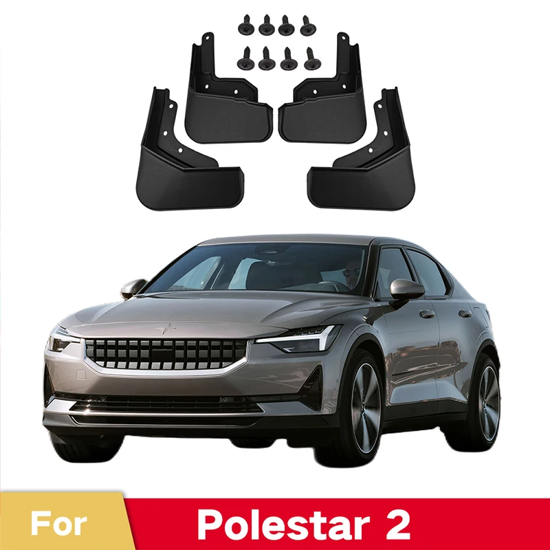 

MudFlaps For Polestar 2 2021 2022 2023 Mudguards Mud Flaps Splash Guards Front Rear Wheels Fender Car Accessories 4Pcs